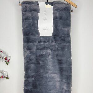 J Joie Faux Fur Decorative Throw Blanket 50X60 Gray Home Decor Cozy Luxe NWT New